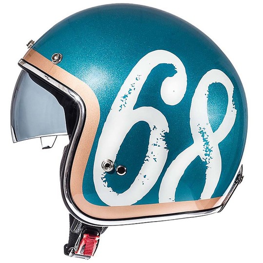 Motorrad Helm Vintage Jet Helm MT Helme Le Mans SV 2 HIPSTER A0 Grün