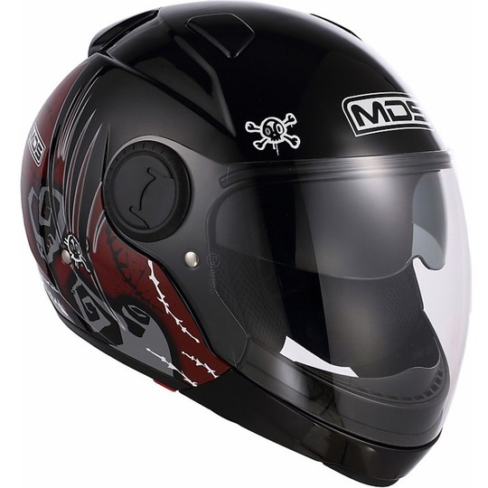 Motorrad-Helm von AGV Chin Mds Sunjet Abnehmbare Multi Red Tuft