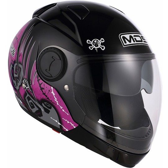 Motorrad-Helm von AGV Chin Mds Sunjet Abnehmbare Multi Rosa Tuft