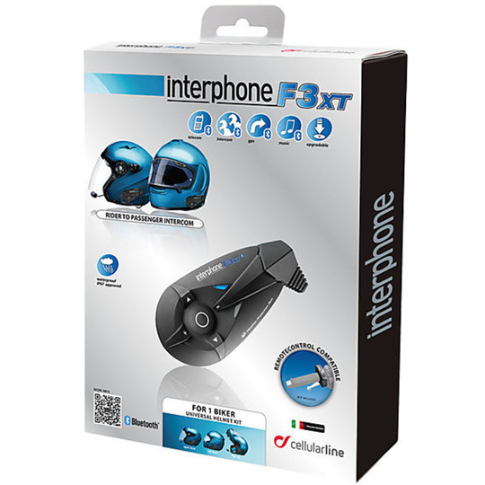 Motorrad Intercom Bluetooth Cellular Line F3 XT For Two Helme Neu 2013