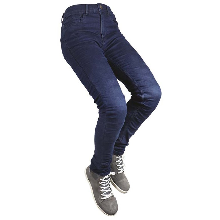 Motorrad-Jeans-Frauen-beiläufige kundenspezifische Harisson BONNIE Blue