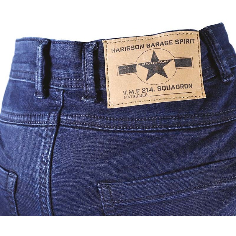 Motorrad-Jeans-Frauen-beiläufige kundenspezifische Harisson BONNIE Blue