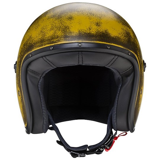 Motorrad Jet Helm aus Fiber Caberg FREERIDE Gelb gebürstet