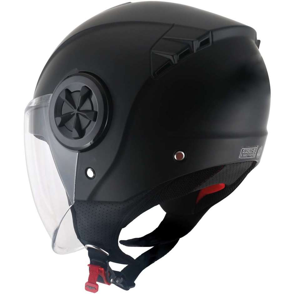 Motorrad Jet Helm mit Vemar Vh Helmen Air Visor Glossy Black JYH