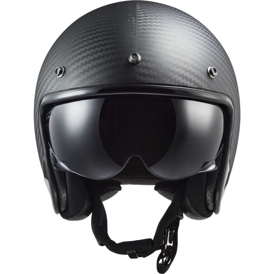 Motorrad Jethelm Cafe Racer Ls2 OF601 BOB 2 CARBON Matt