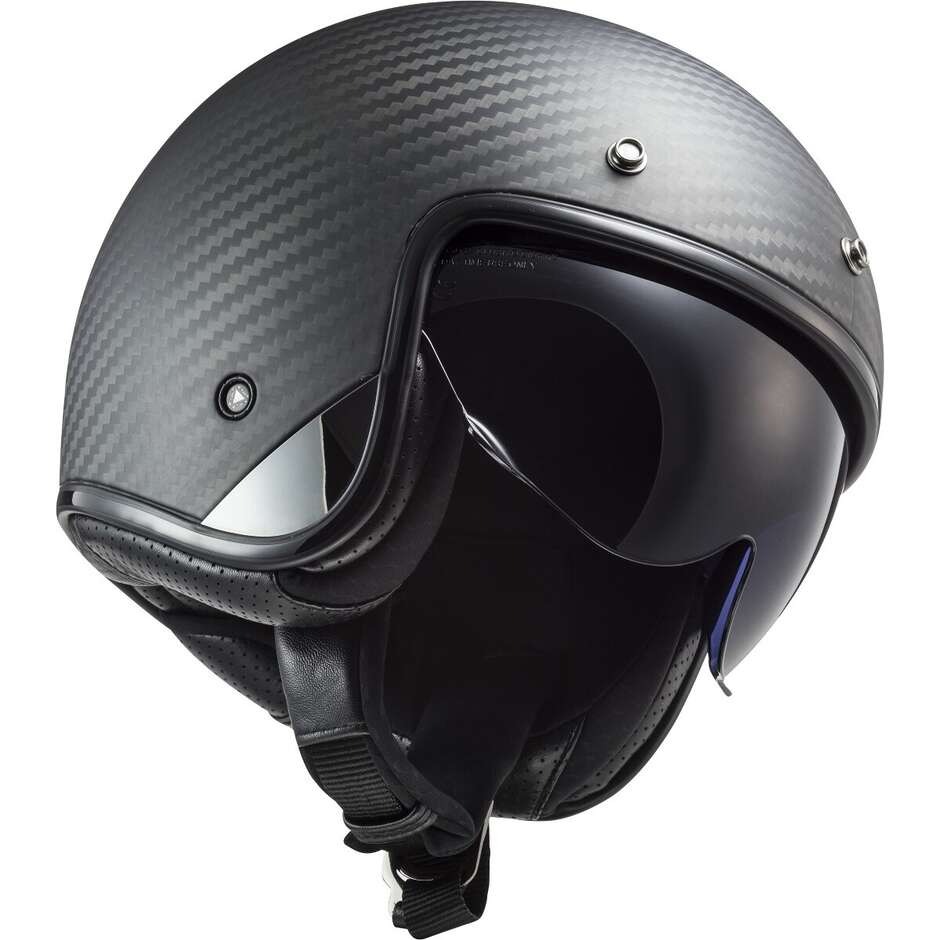 Motorrad Jethelm Cafe Racer Ls2 OF601 BOB 2 CARBON Matt