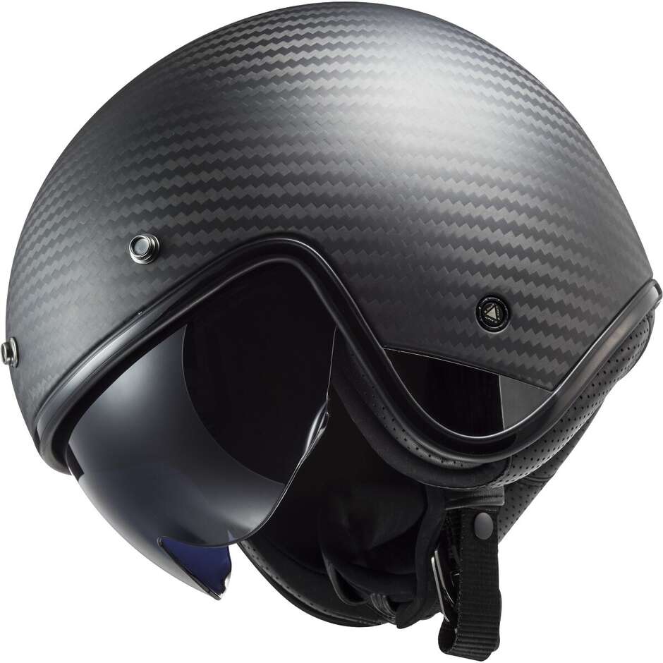 Motorrad Jethelm Cafe Racer Ls2 OF601 BOB 2 CARBON Matt