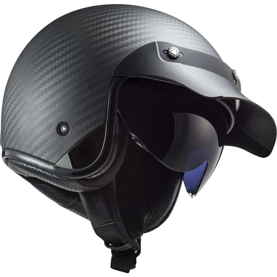 Motorrad Jethelm Cafe Racer Ls2 OF601 BOB 2 CARBON Matt