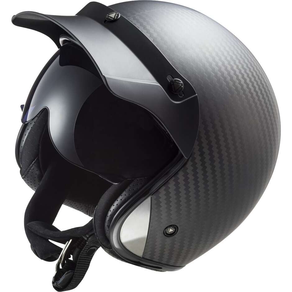 Motorrad Jethelm Cafe Racer Ls2 OF601 BOB 2 CARBON Matt