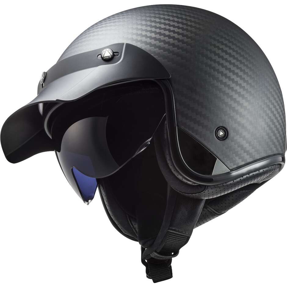 Motorrad Jethelm Cafe Racer Ls2 OF601 BOB 2 CARBON Matt