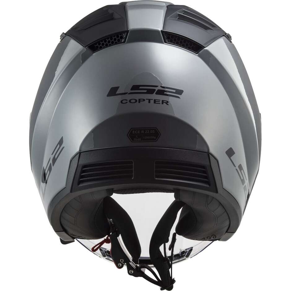 Motorrad-Jethelm Ls2 OF600 COPTER II Nardo Grey Glossy