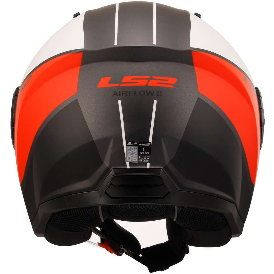 Motorrad Jethelm Ls2 OF616 AIRFLOW 2 COVER Weiß Rot Matt