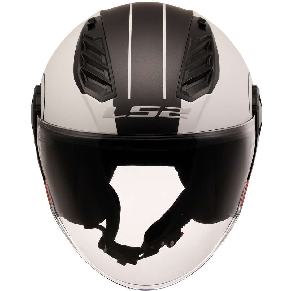 Motorrad Jethelm Ls2 OF616 AIRFLOW 2 COVER Weiß Rot Matt