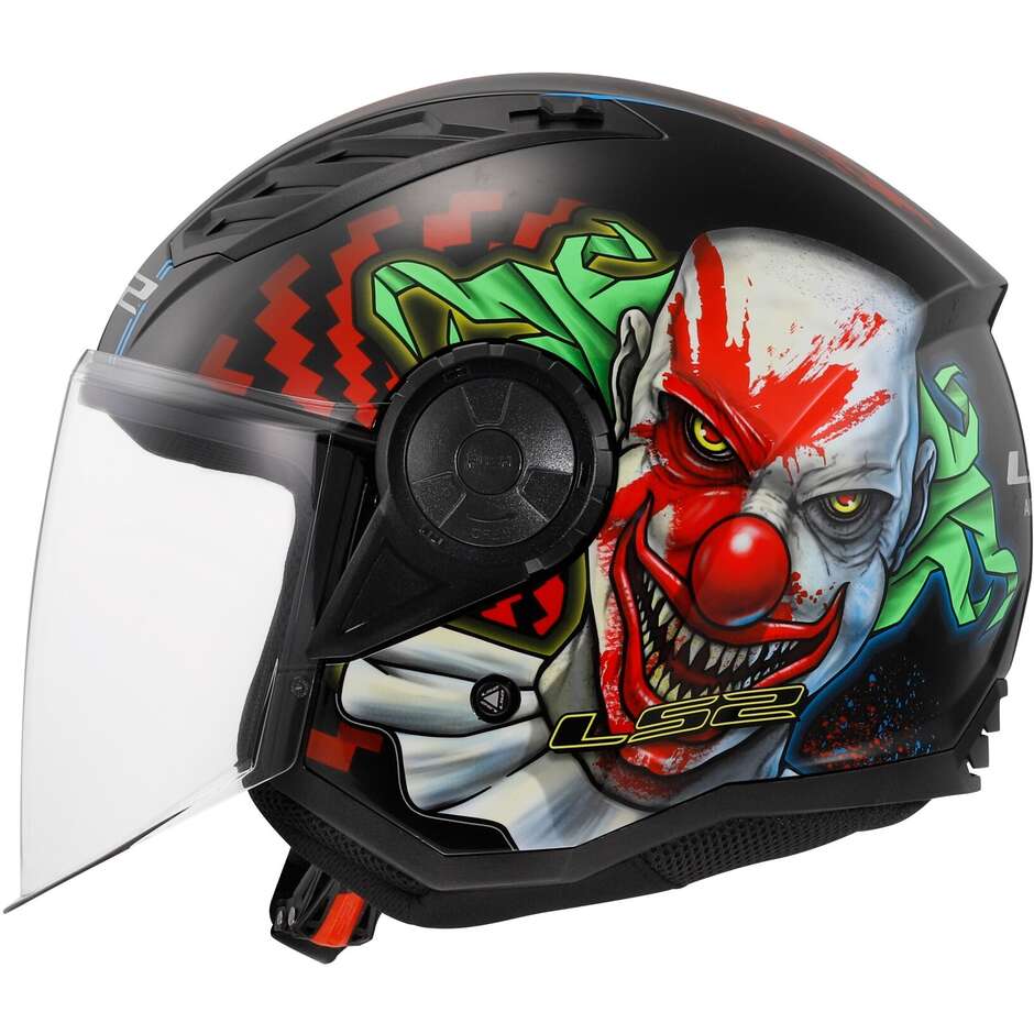 Motorrad-Jethelm Ls2 OF616 AIRFLOW 2 HAPPY DREAMS Schwarz glänzend
