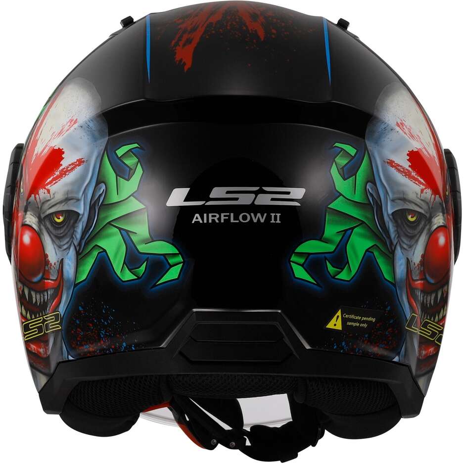 Motorrad-Jethelm Ls2 OF616 AIRFLOW 2 HAPPY DREAMS Schwarz glänzend