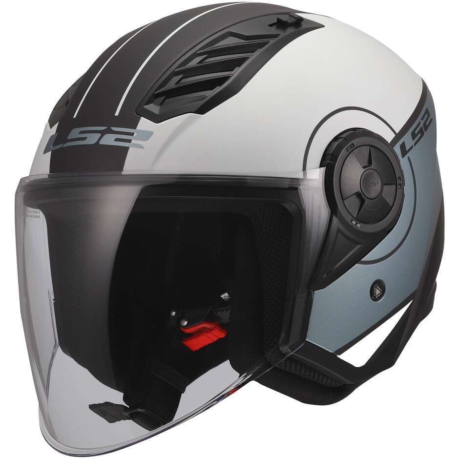 Motorrad-Jethelm LS2 OF616 AIRFLOW II COVER Grau Blau