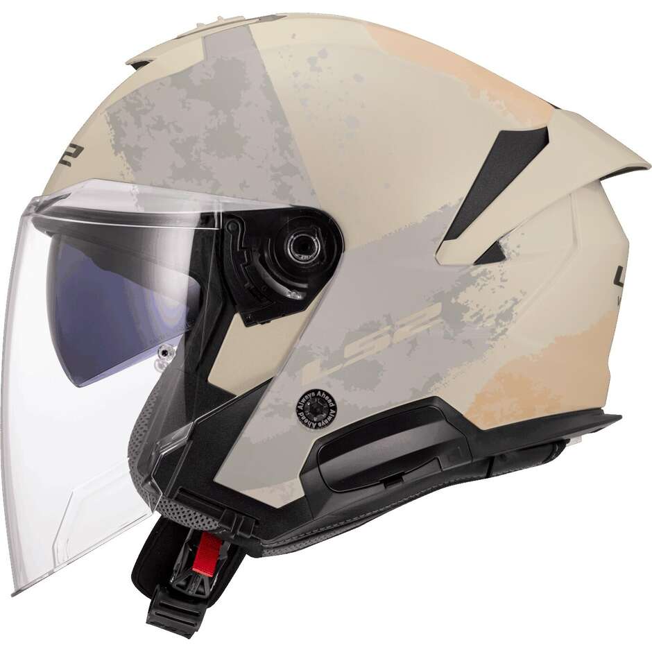 Motorrad-Jethelm LS2 OF618 VERSO II AQUA Elfenbein