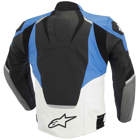 Motorrad-Lederjacke Alpinestars JAWS LEDER JACKE Weiß
