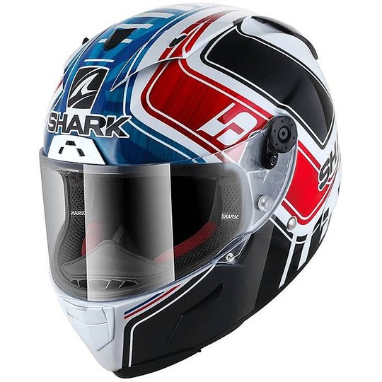 Motorrad Racing Integral Shark RACE-R Pro ZARCO GP Frankreich Integralhelm Weiß Blau Rot