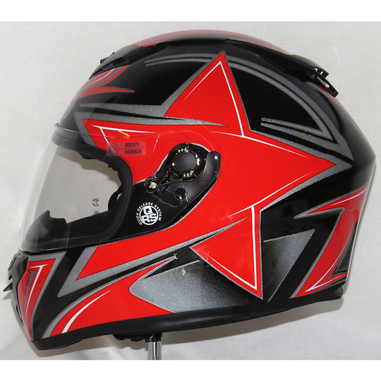 Motorrad-Sturzhelm Integral Premier Drache Red Black Star Top Of Range