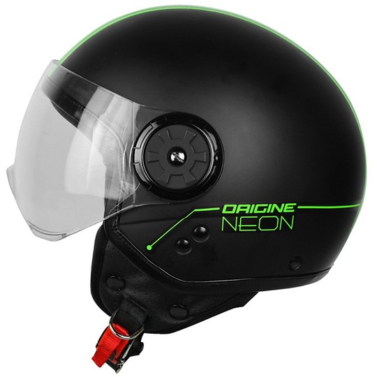 Motorrad-Sturzhelm Jet Black Origin Neon-Grün