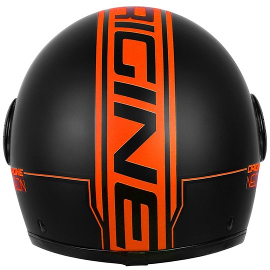 Motorrad-Sturzhelm Jet Black Origin Neon Orange