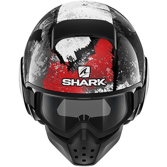 Motorrad-Sturzhelm Jet Shark DRAK EVOK Schwarz Rot
