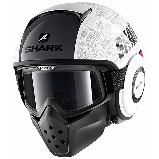 Motorrad-Sturzhelm Jet Shark DRAK TRIBUTE RM White Rose