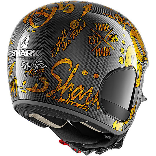 Motorrad-Sturzhelm Jet Shark S-DRAK FREESTYLE CUP Carbon-Gold-