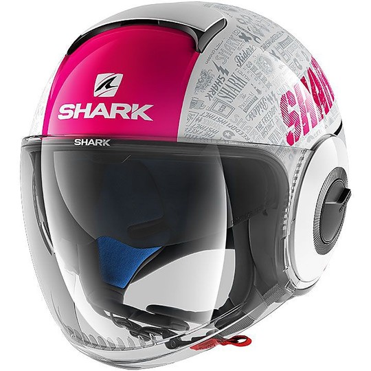 Motorrad-Sturzhelm Jet Shark TRIBUTE NANO RM White Rose