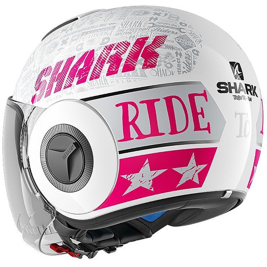 Motorrad-Sturzhelm Jet Shark TRIBUTE NANO RM White Rose