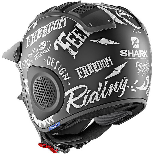 Motorrad-Sturzhelm Jet Shark X-DRAK FREESTYLE CUP Schwarz Matt White