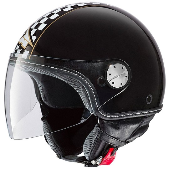 Motorrad-Sturzhelm-Maske mit Jet Axo Subway Black Gold