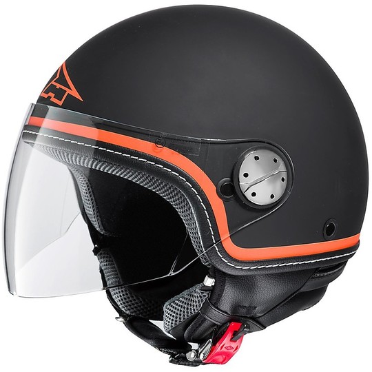 Motorrad-Sturzhelm-Maske mit Jet Axo Subway Schwarz Orange