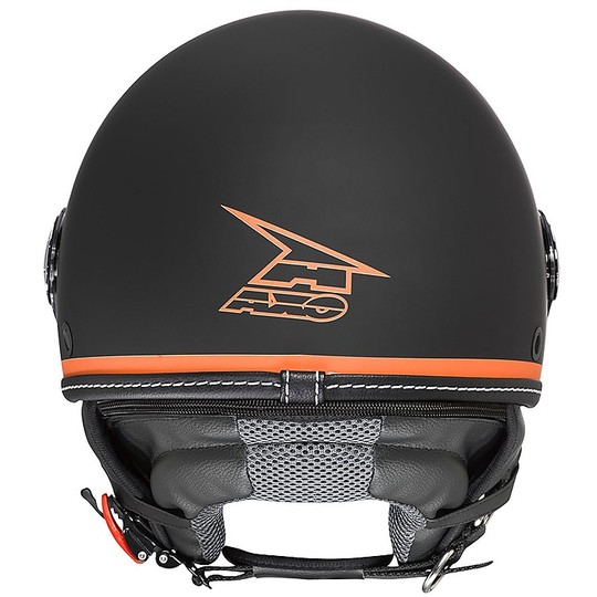 Motorrad-Sturzhelm-Maske mit Jet Axo Subway Schwarz Orange