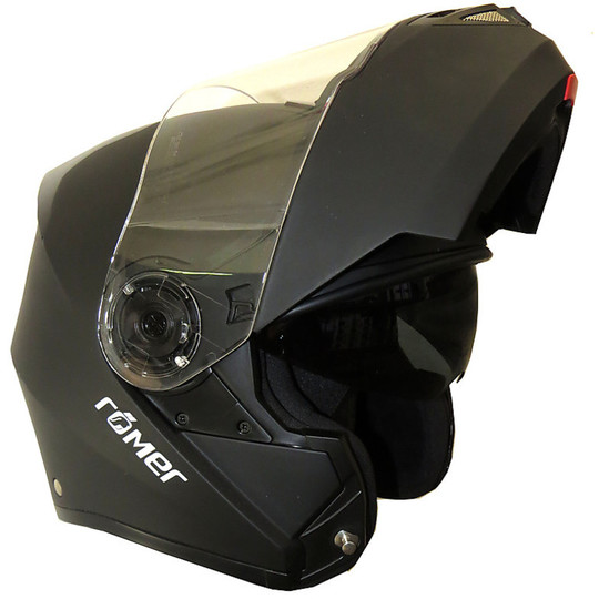 Motorrad-Sturzhelm Modular Helmet Schiebedach Romer Klap Black Matte Dual-Visor Lightweight