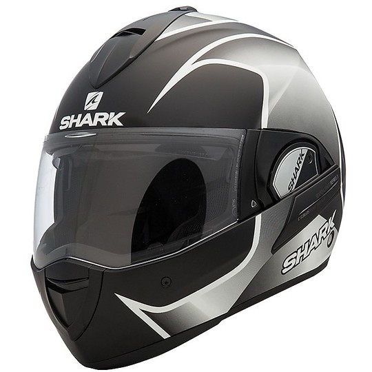 Motorrad-Sturzhelm Modular Shark Dropdown Evoline 3 STARQ Mat Schwarz Weiß