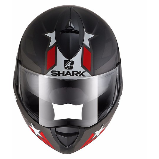 Motorrad-Sturzhelm Modular Shark Dropdown Evoline 3 Strelka Mat Schwarz Rot