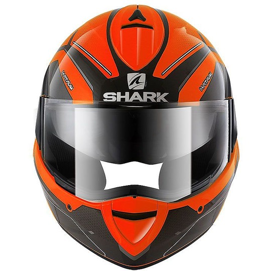 Motorrad-Sturzhelm Modular Shark Öffnungsfähiges EVOLINE 3 HATAUM HV Orange Schwarz