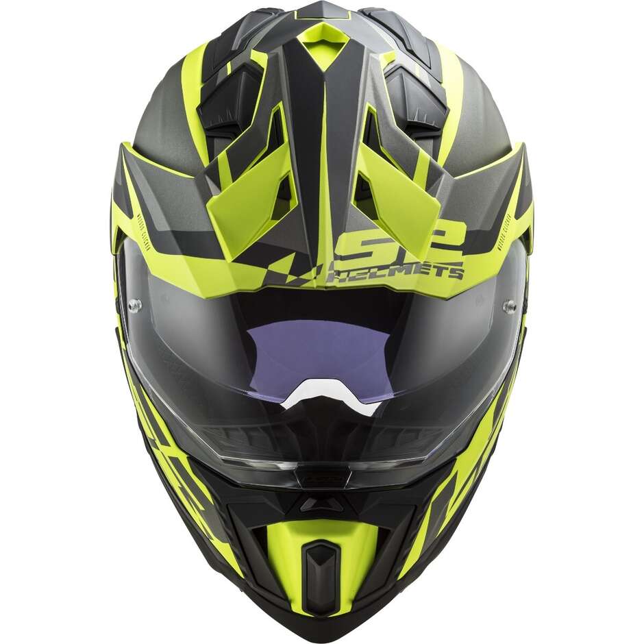 Motorrad-Tourismushelm Ls2 MX701 EXPLORER HPFC ALTER Mattschwarz Fluo Gelb