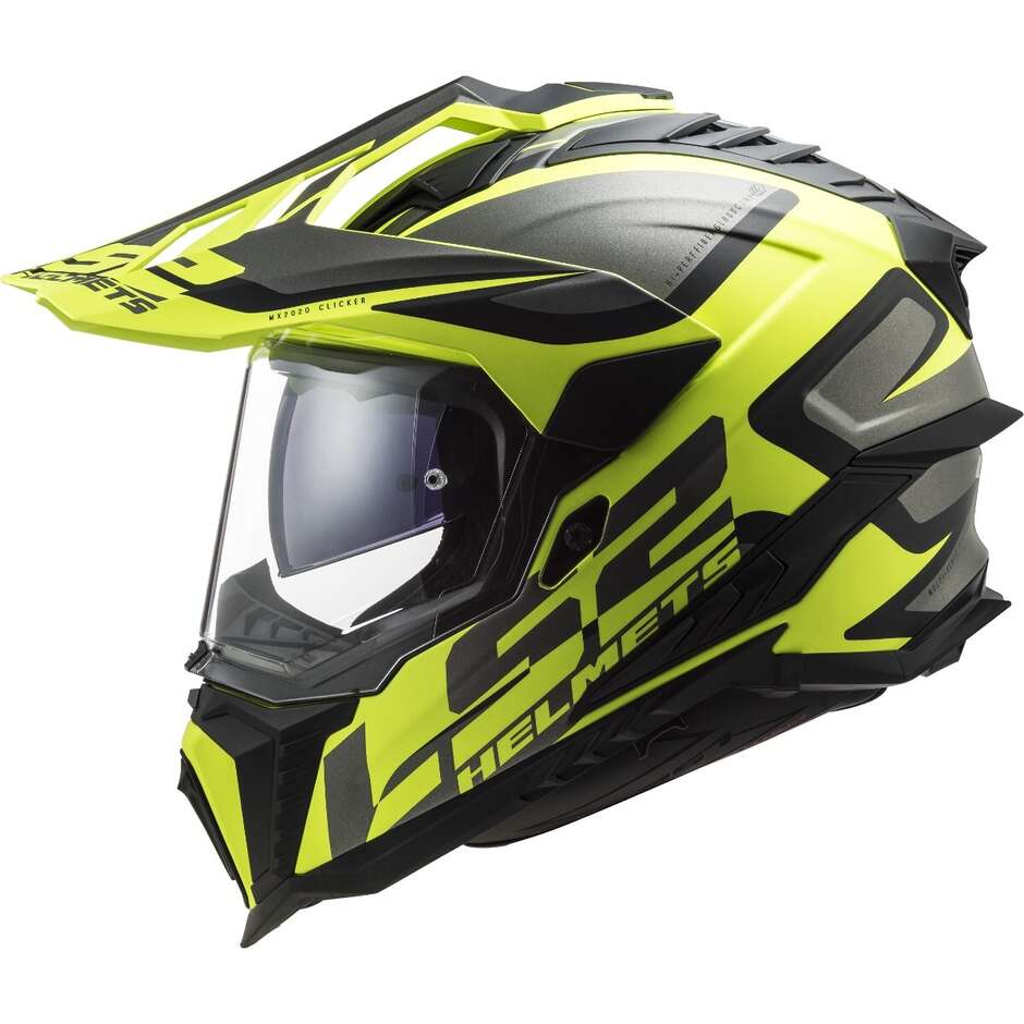 Motorrad-Tourismushelm Ls2 MX701 EXPLORER HPFC ALTER Mattschwarz Fluo Gelb