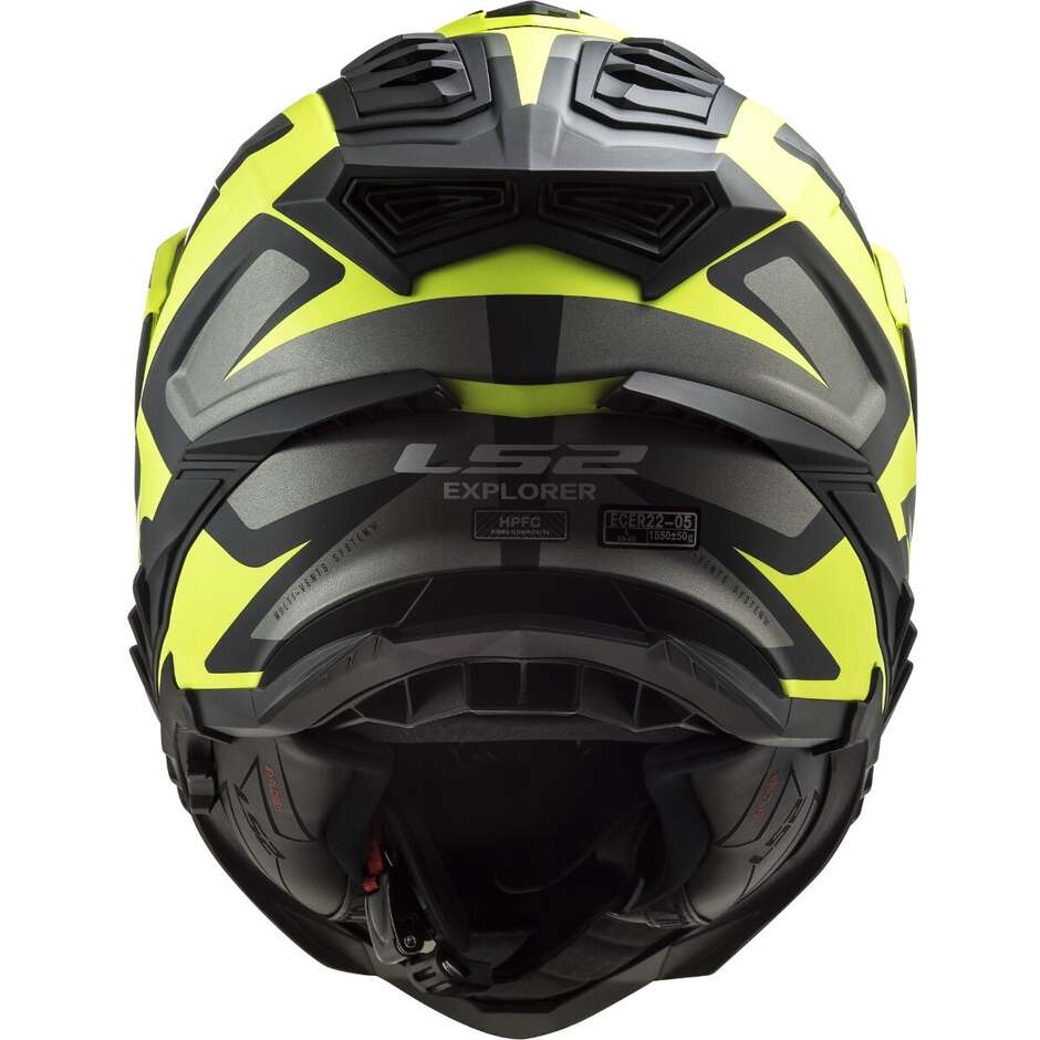 Motorrad-Tourismushelm Ls2 MX701 EXPLORER HPFC ALTER Mattschwarz Fluo Gelb