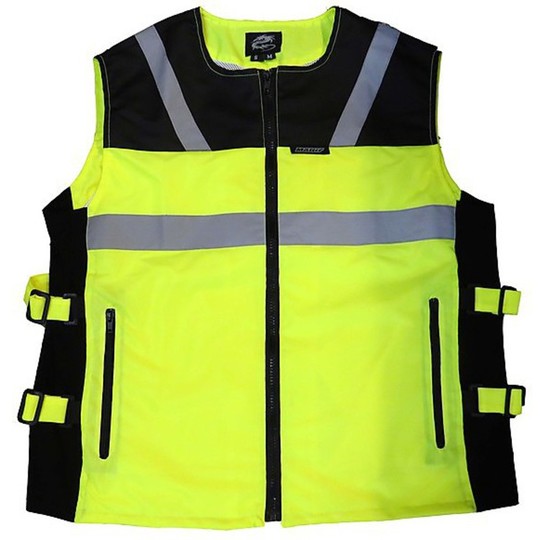 Motorrad Vest High Visibility Reflective fluoreszierend gelb mit Inserts Profuture