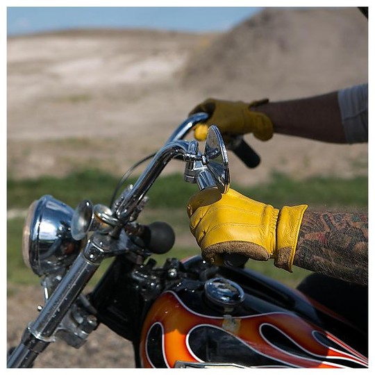 Motorradhandschuhe aus 100% Biltwell Leder Arbeitsmodell Gold Wildleder