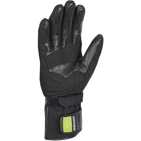 Motorradhandschuhe aus Hevik Terral Winter Stoff Leder Schwarz Gelb