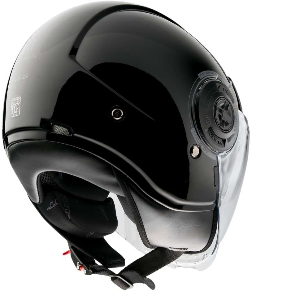 Motorradhelm Demi-Jet Mt Helm VIALE Sv Solid A1 Glossy Black