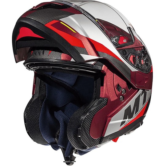 Motorradhelm Doppelvisier MT Helm ATOM SV TRANSCEND F5 Rot glänzend