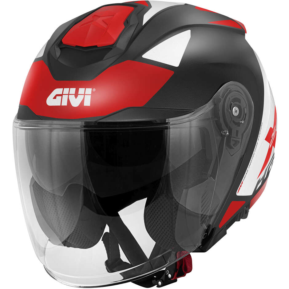 Motorradhelm Givi X.25 TARGET Jet Schwarz Weiß Rot