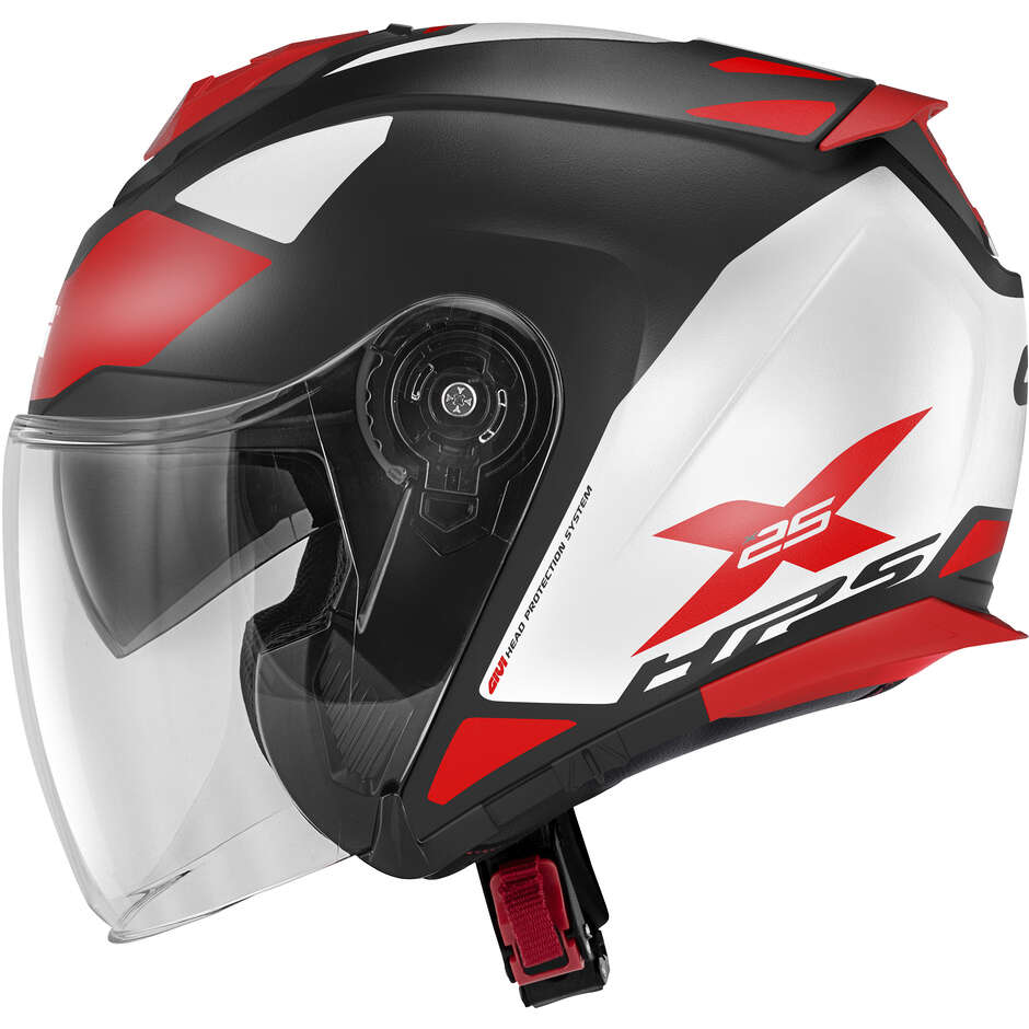 Motorradhelm Givi X.25 TARGET Jet Schwarz Weiß Rot