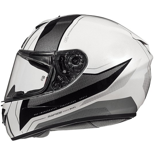 Motorradhelm Integral MT Helme Rapid Duell D7 Weiß Silber